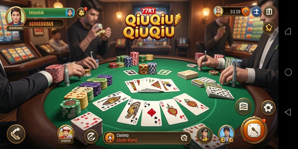 Tampilan gameplay QiuQiu yang mendebarkan di 77RT.