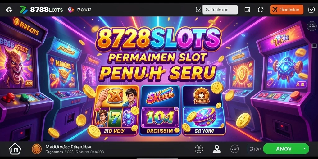 Tampilan gameplay yang seru dan penuh warna dari 8728SLOTS.