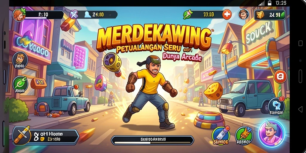Tampilan menarik dari gameplay seru MERDEKAWING yang menyenangkan.