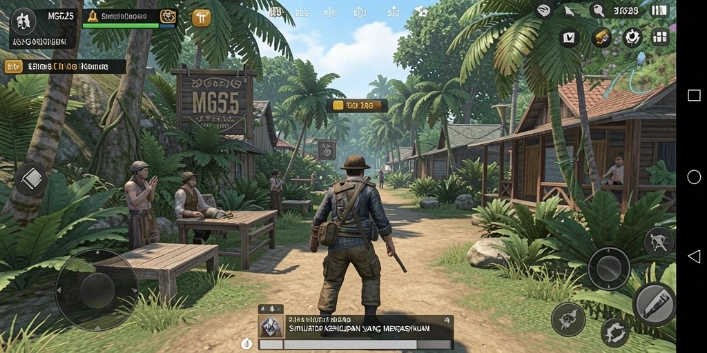 Screenshot gameplay <strong>MG525</strong> yang menampilkan interaksi karakter.