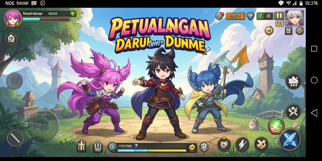 Tampilan gameplay N06 yang seru dan dinamis dalam dunia anime.