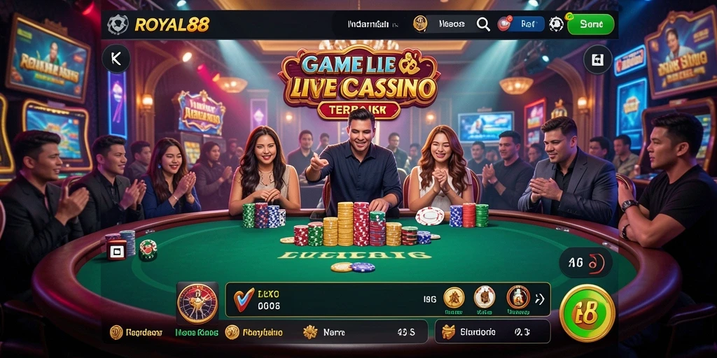 Tampilan gameplay Live Casino yang mendebarkan di ROYAL88.