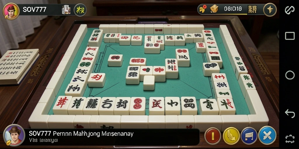 Screenshot gameplay SOV777 menampilkan keseruan permainan Mahjong.