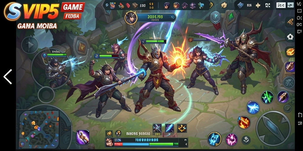 Tampilan seru gameplay MOBA di SVIP5 yang penuh aksi.