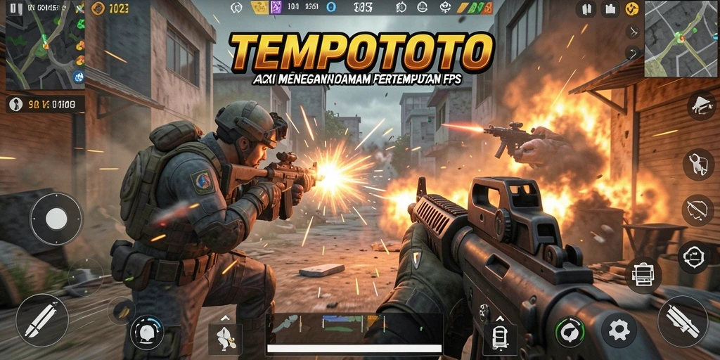 Screenshot TEMPOTOTO menampilkan pertempuran intens di lapangan.