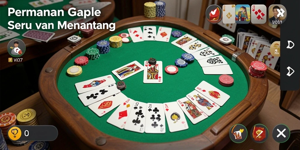 Tampilan antarmuka permainan Gaple yang menarik dan interaktif.