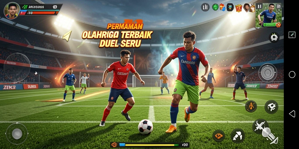 Tampilan gameplay mendebarkan dalam ZK3 saat bertanding di lapangan.